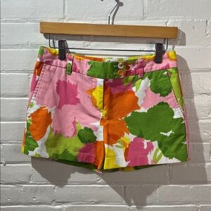 Vineyard Vines Pink, Green & Orange High-Waist Floral Shorts